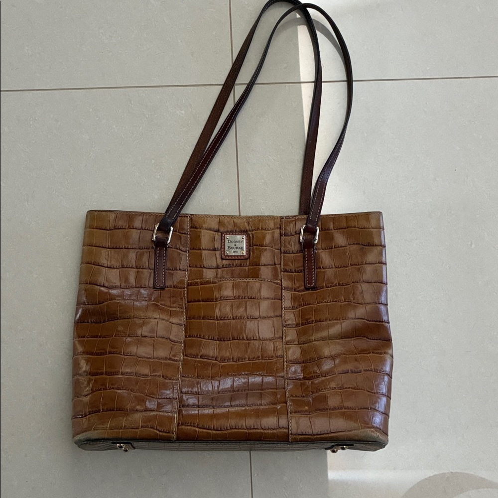 Dooney & Bourke Tan Croc-Embossed Tote